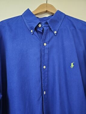 Polo by Ralph Lauren Men's Classic Button-Down Shirt - Royal Blue XXL TTG